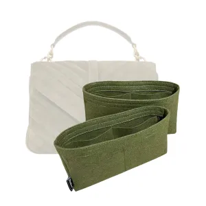 Premium Purse Organizer fits College Bag Insert, Medium College Bag Organizer, Large College Organizer, FULL Set of 2 Handmade Felt Inserts 2mm Thick Snug (For Medium College, Geyser Blue)