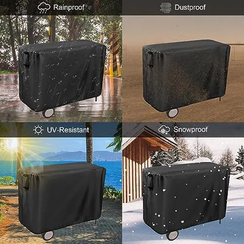 Prep Table Cover for Cuisinart CPT-200 Outdoor BBQ Prep Cart, 50inch BBQ Cart Cover Waterproof Tool Box Grill Table Cover - 52 x 22 x 36 Inch