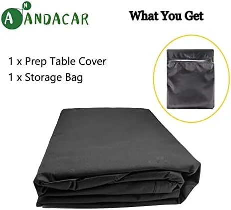 Prep Table Cover for Cuisinart CPT-200 Outdoor BBQ Prep Cart, 50inch BBQ Cart Cover Waterproof Tool Box Grill Table Cover - 52 x 22 x 36 Inch