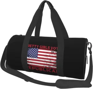 Pretty Girls Vote Republican Vote Red Duffel Bag Gym Bag Travel Sports Tote Large Foldable Beach Swim Yoga7