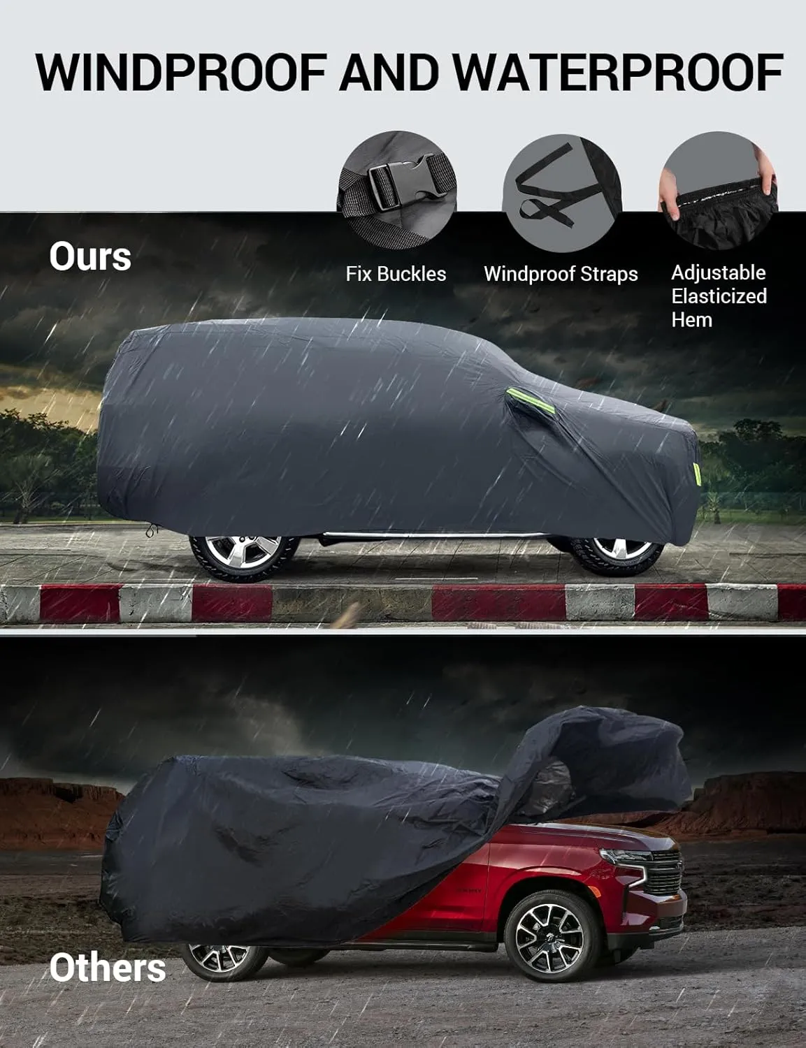 Proadsy 2025 Upgrade Car Cover Custom Fit for Ford Edge 2015-2025, Waterproof All Weather for Automobiles, Full Exterior Cover Rain Snow Sun Protector Indoor Outdoor Car Cover