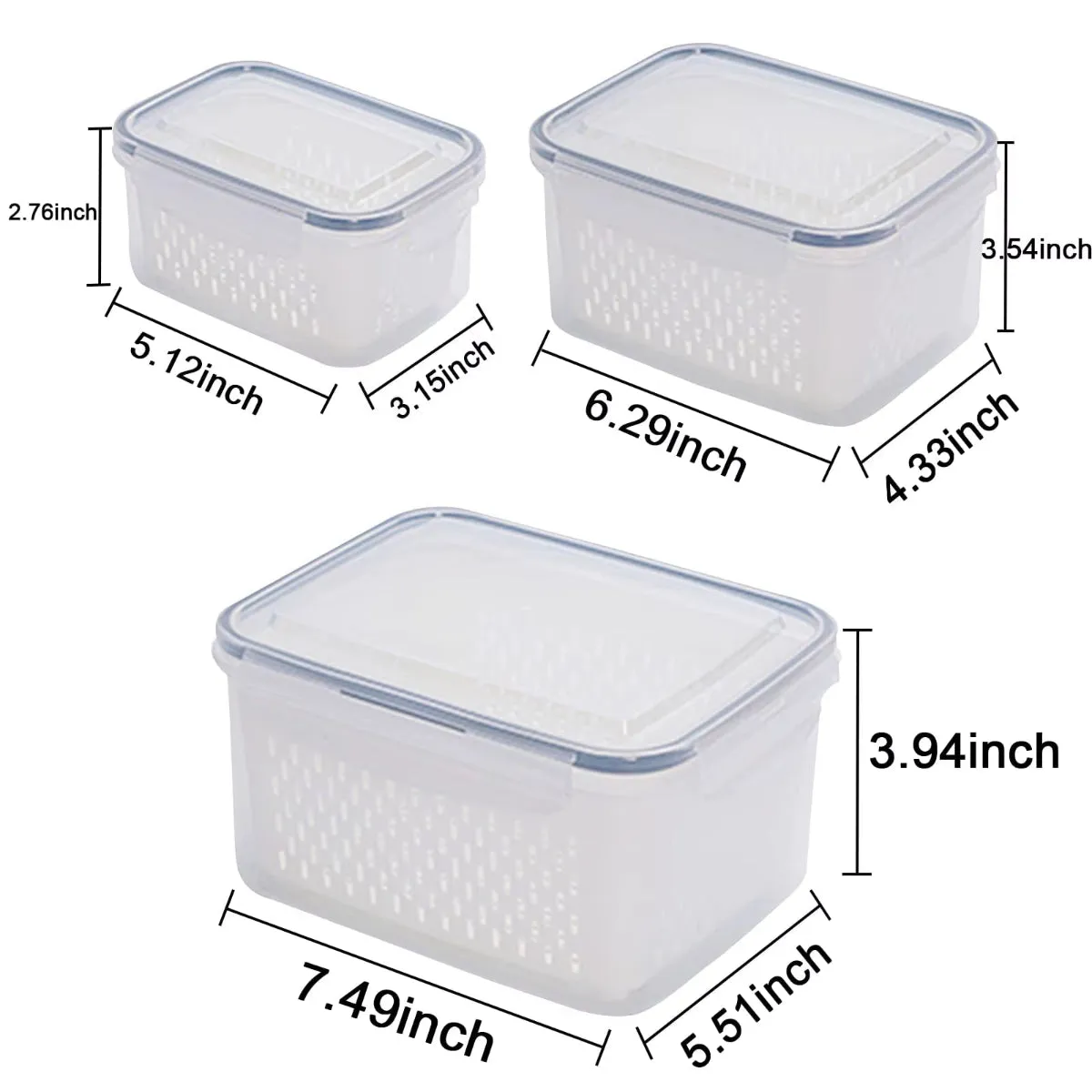 Produce Quick delivery Containers and Time-saving Organized 3-Pack Keep Fridge Storage Crisp, Clean, – Your