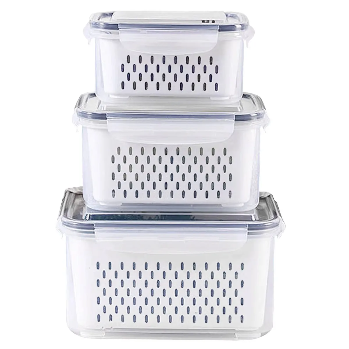 Produce Quick delivery Containers and Time-saving Organized 3-Pack Keep Fridge Storage Crisp, Clean, – Your
