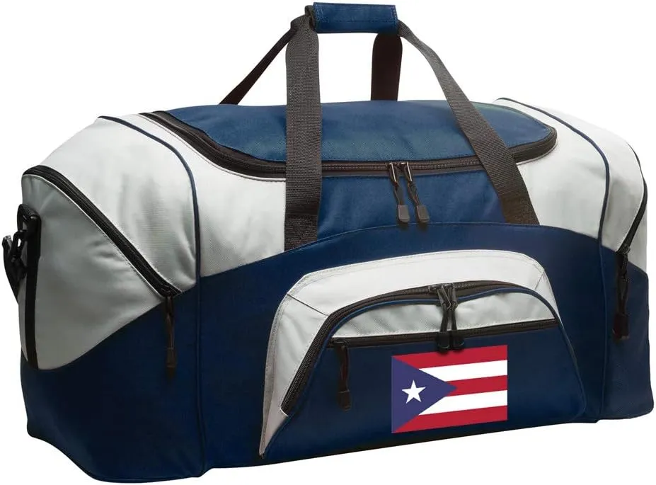 Puerto Rico Flag Duffel Bag LARGE Puerto Rican Flag Suitcase or Gym Sports Gear Bag