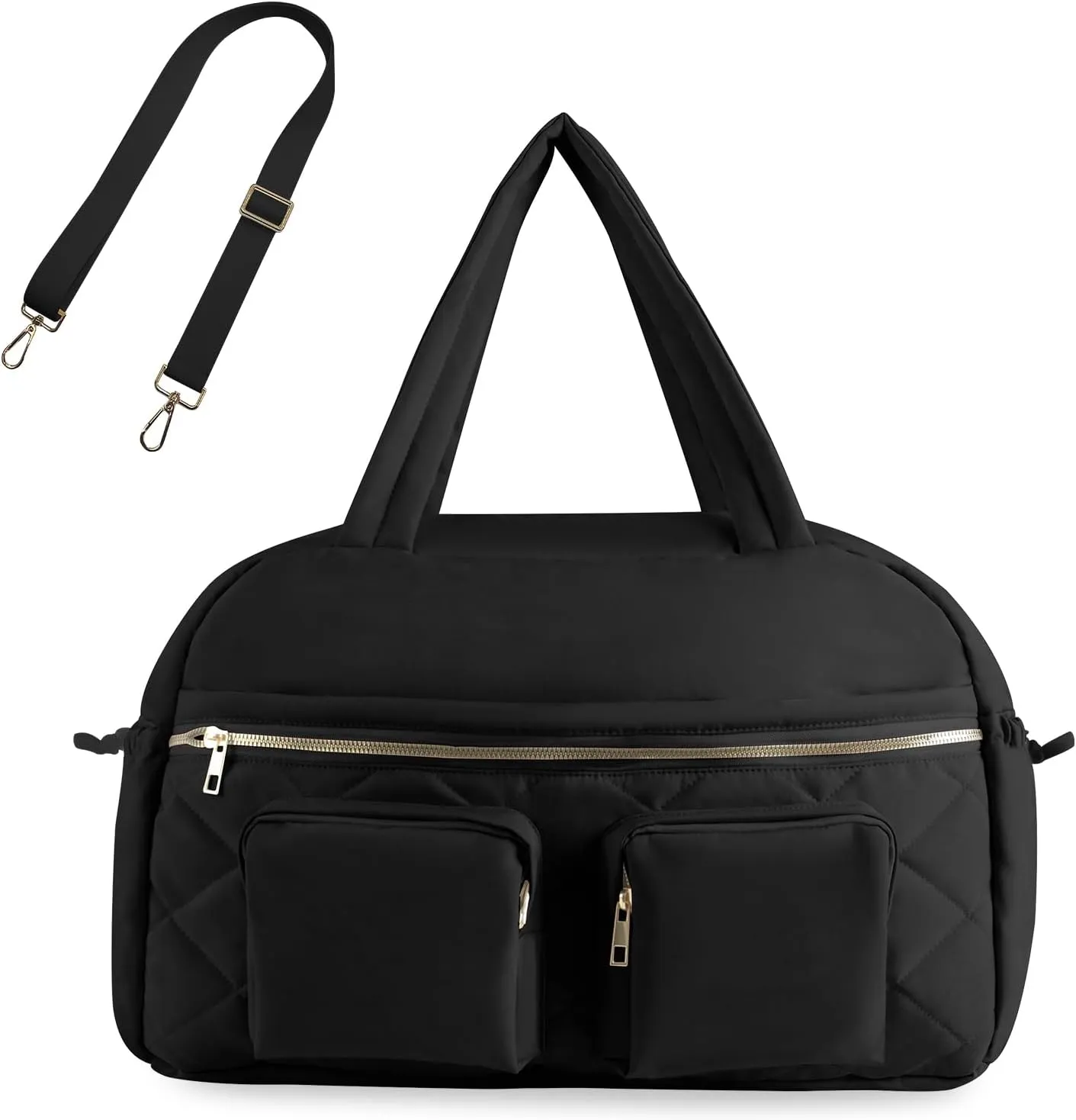 Puffer Gym Bag for Women, Duffle Bag for Travel with Wet Pocket, Lightweight Carry on Weekender Duffel,waterproof