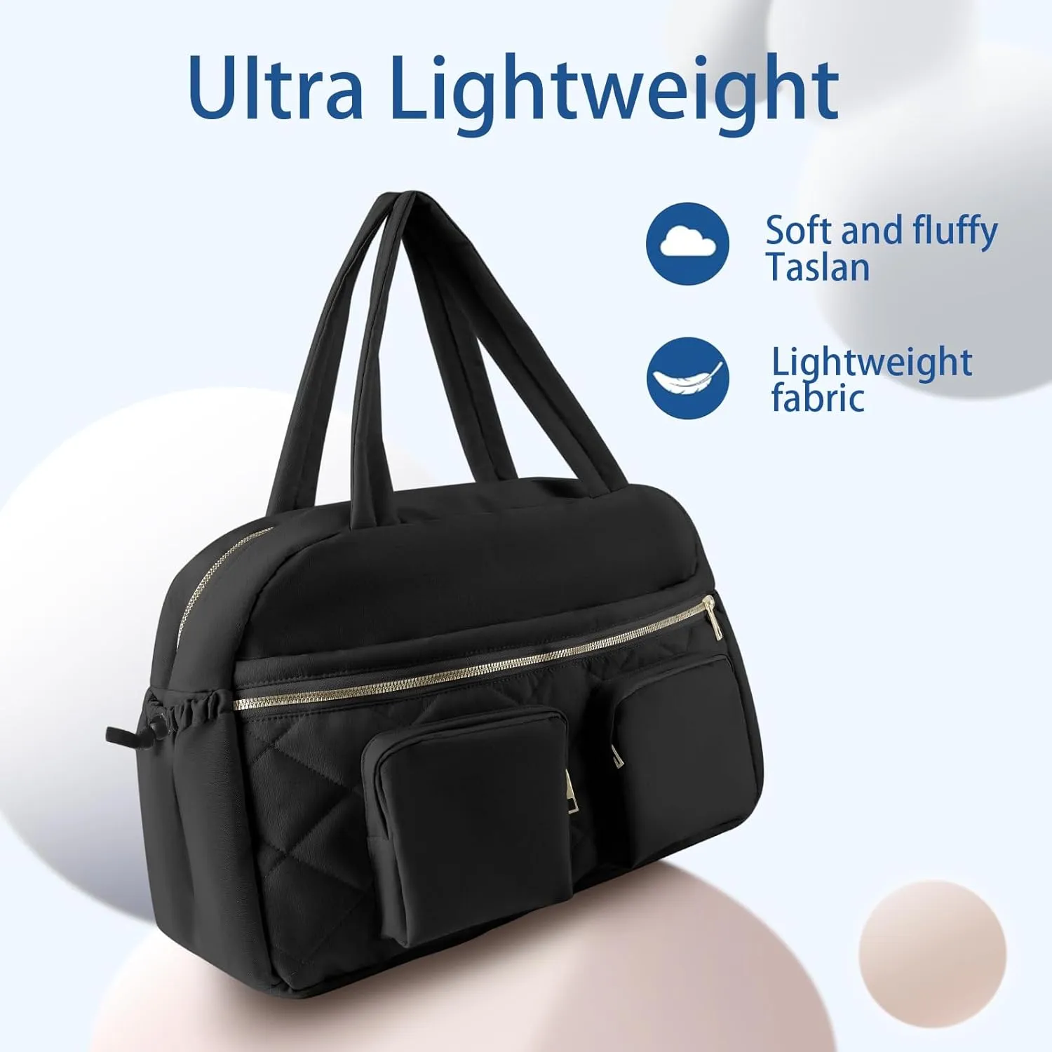 Puffer Gym Bag for Women, Duffle Bag for Travel with Wet Pocket, Lightweight Carry on Weekender Duffel,waterproof