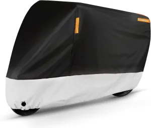 Puroma Motorcycle Cover Heavy Duty Scooter Cover Waterproof Outdoor All Season Universal Weather Quality Protection with Night Reflective, Lock Holes and Storage Bag Fits up to 105" Motorcycle Vehicle