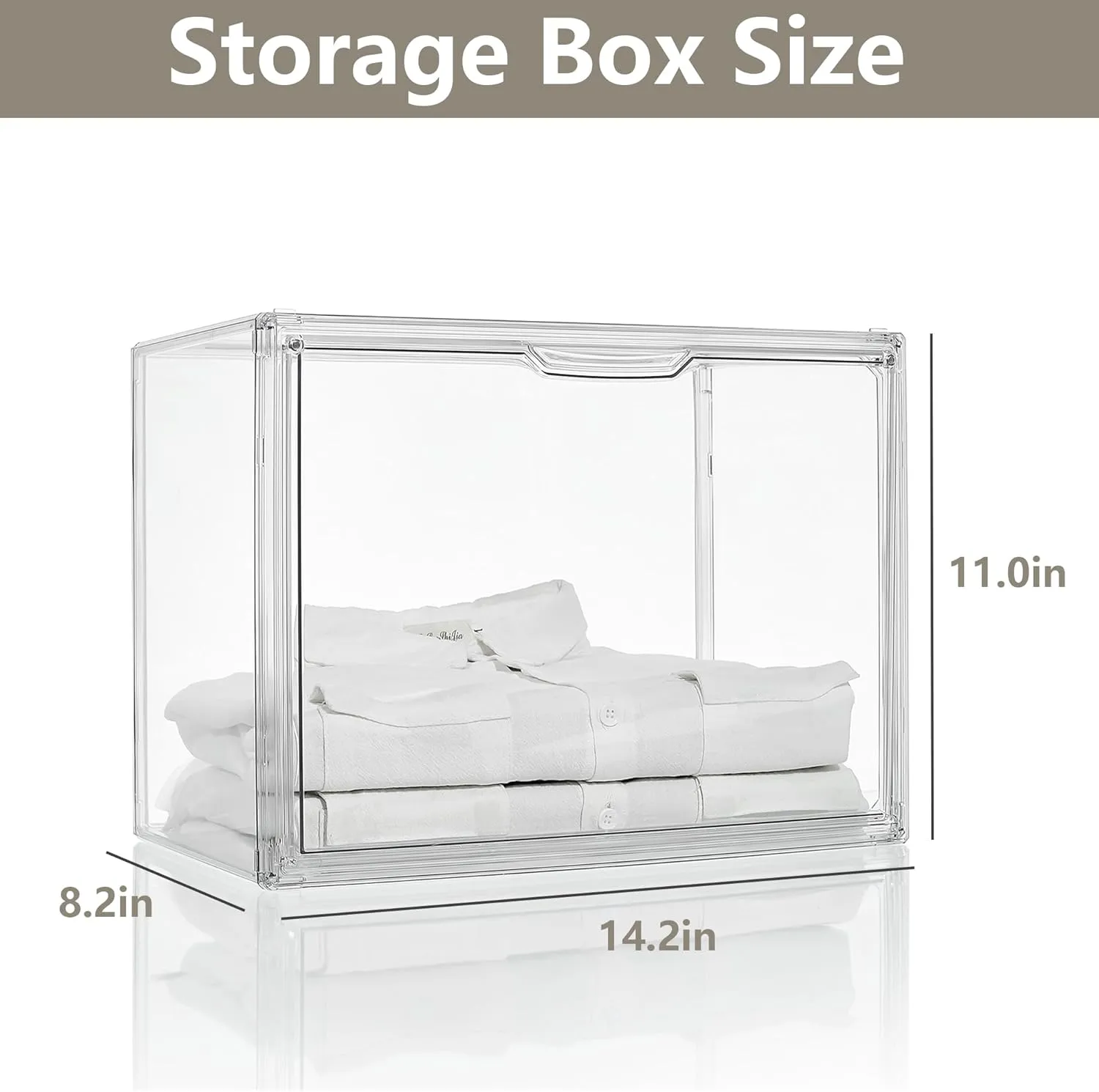 Purse Organizer for Closet,9 Pack Clear Acrylic Display Case for Handbag Organizer, Purse Storage Box with Magnetic Door, Plastic Storage Bins for Book, Collectibles, Cosmetic