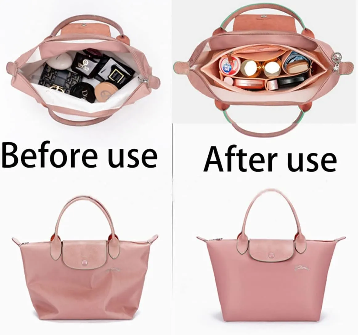 purse organizer for longchamp large Le Pliage bag organizers insert 1028red-M