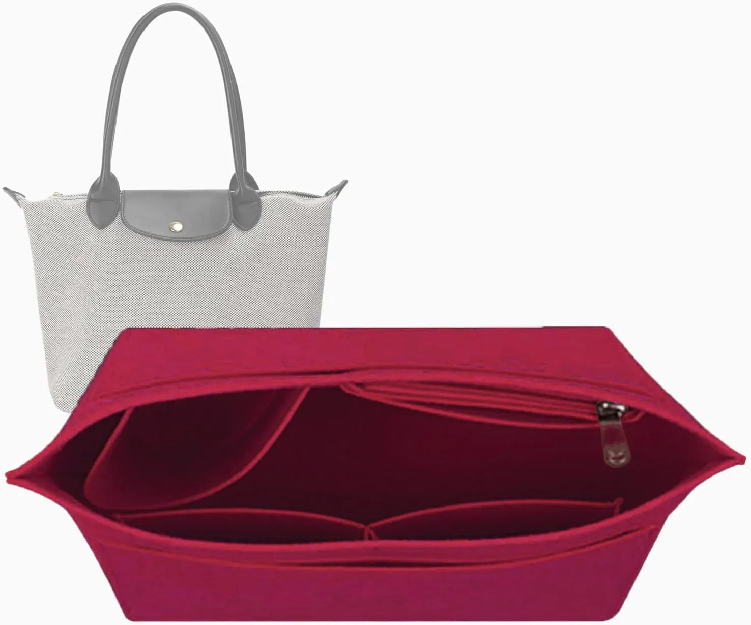 purse organizer for longchamp large Le Pliage bag organizers insert 1028red-M