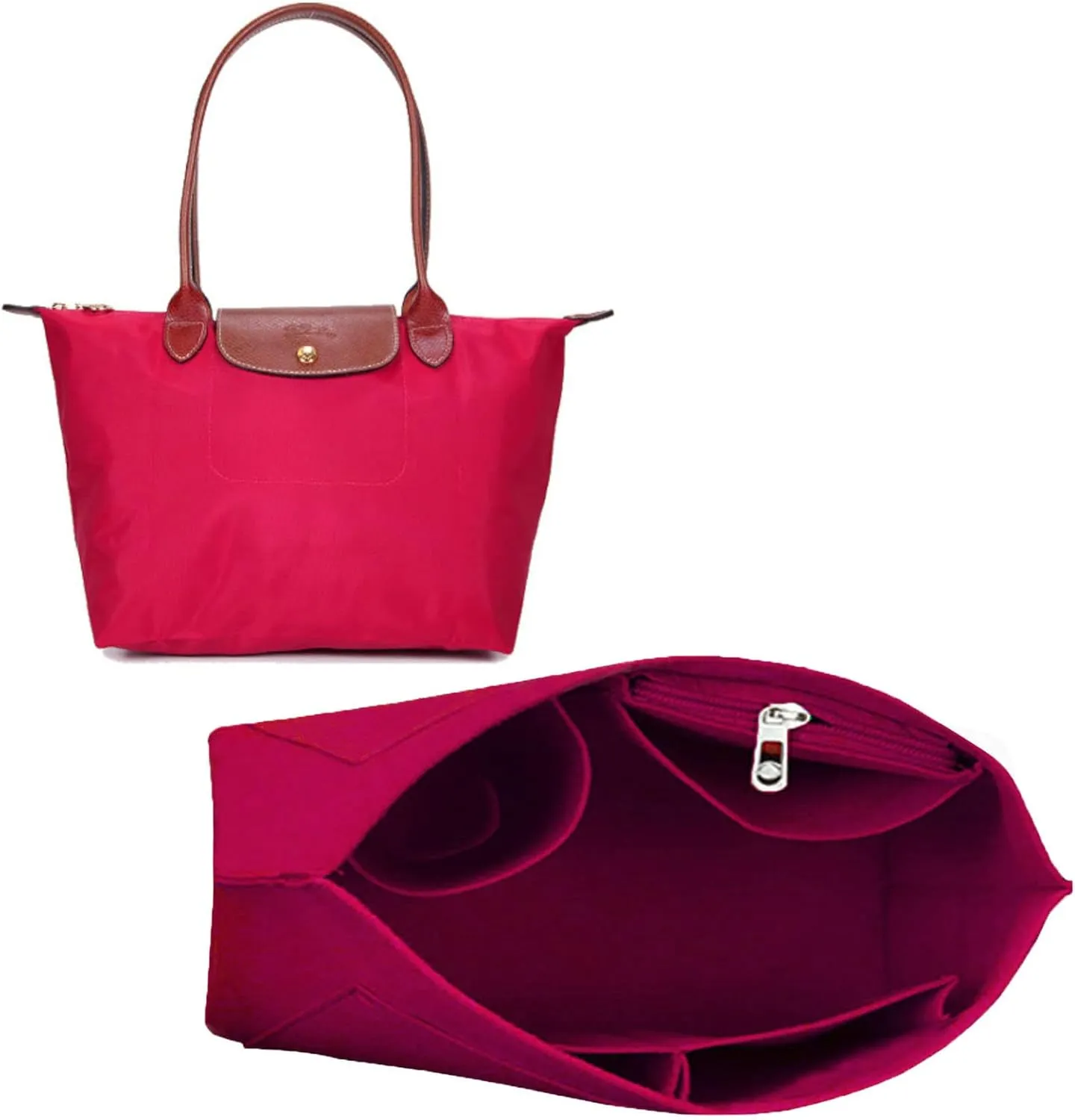 purse organizer for longchamp large Le Pliage bag organizers insert 1028red-M