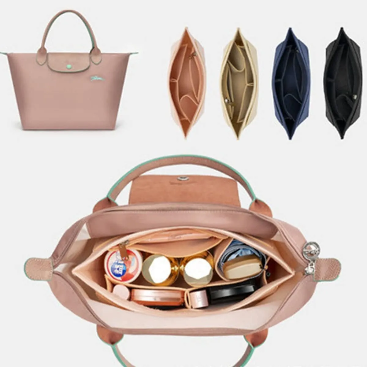 purse organizer for longchamp large Le Pliage bag organizers insert 1028red-M