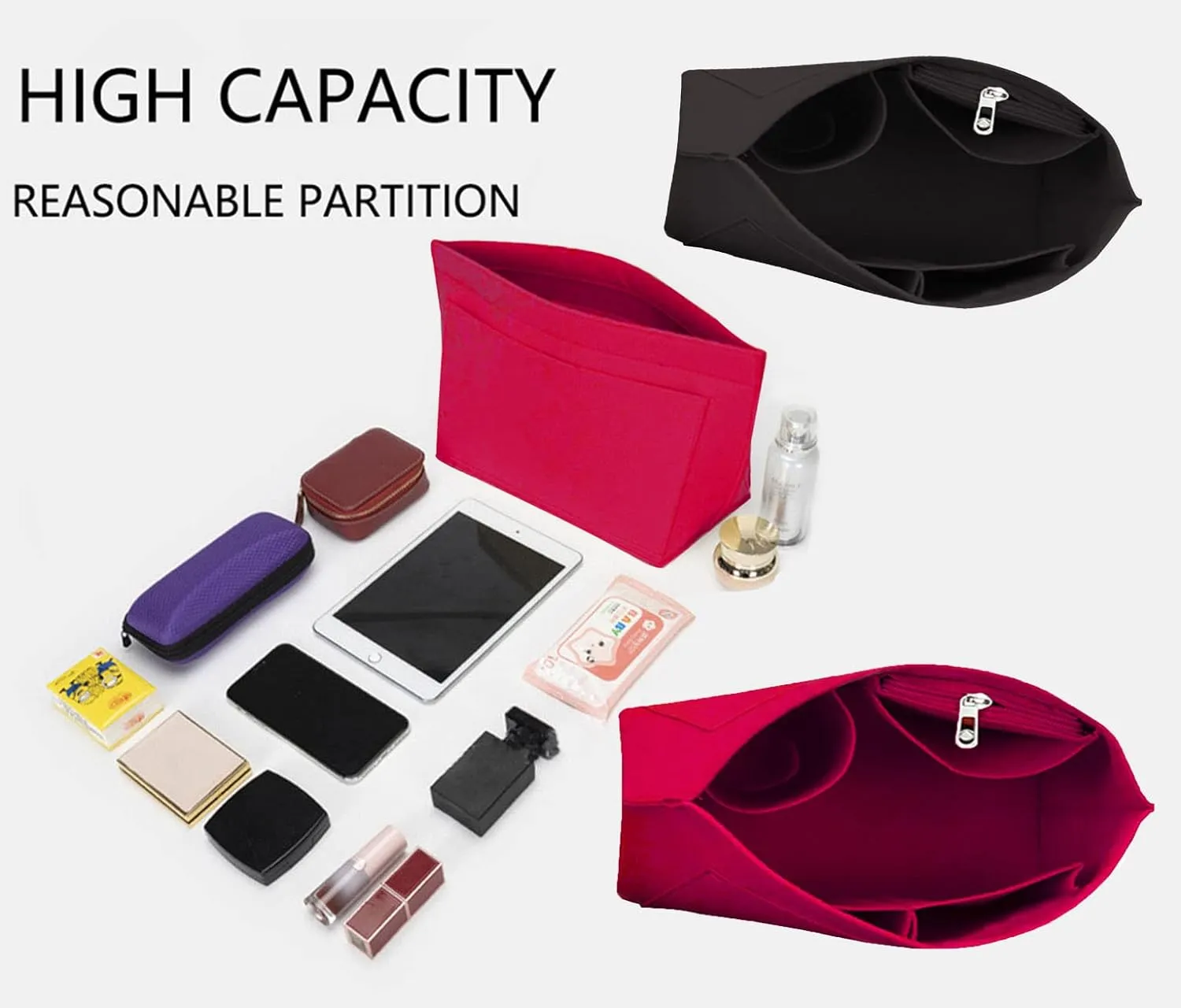 purse organizer for longchamp large Le Pliage bag organizers insert 1028red-M