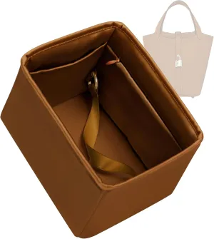 Purse Organizer for Picotin 18/22,Silky Smooth Insert,Lightweight Inside Bag,Luxury Handbag Storage(Picotin 22 with Zipper,Gold)