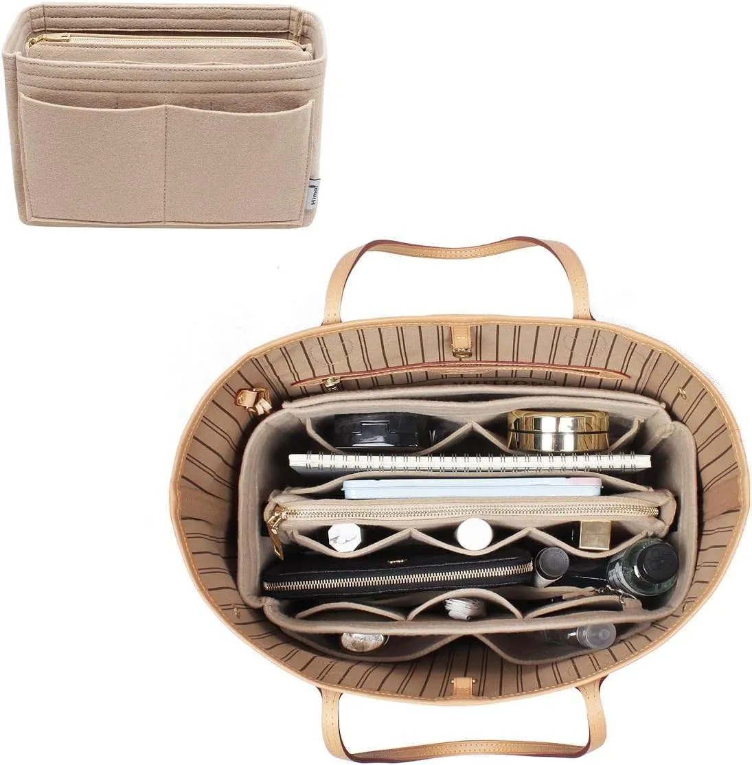 Purse Organizer Insert, Bag Organizer, Bag in Bag, Perfect for Speedy Neverfull and More, 5 Size