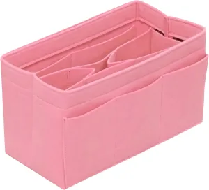 Purse Organizer Insert Felt Bag Organizer Handbag Organizer Insert Bag In Bag Organizer for Tote Purse Bag 14 Pockets Pink Small