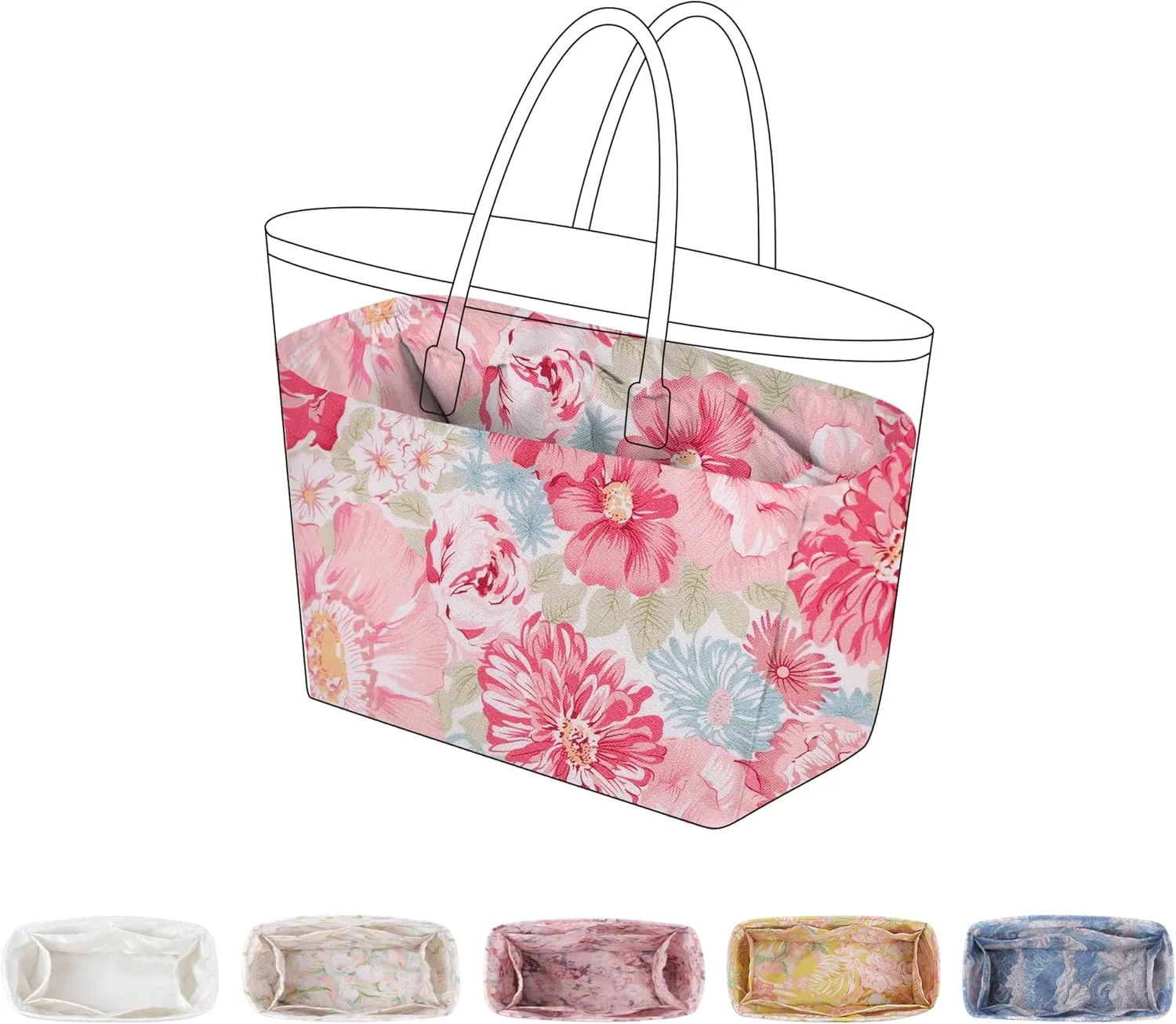 Purse Organizer Insert for Anjou/Artois/Saint Louis Tote Bags, Lightweight Handbag Organizer Liner, Soft Bag Tote Shaper(Saint Louis GM,Blooming)