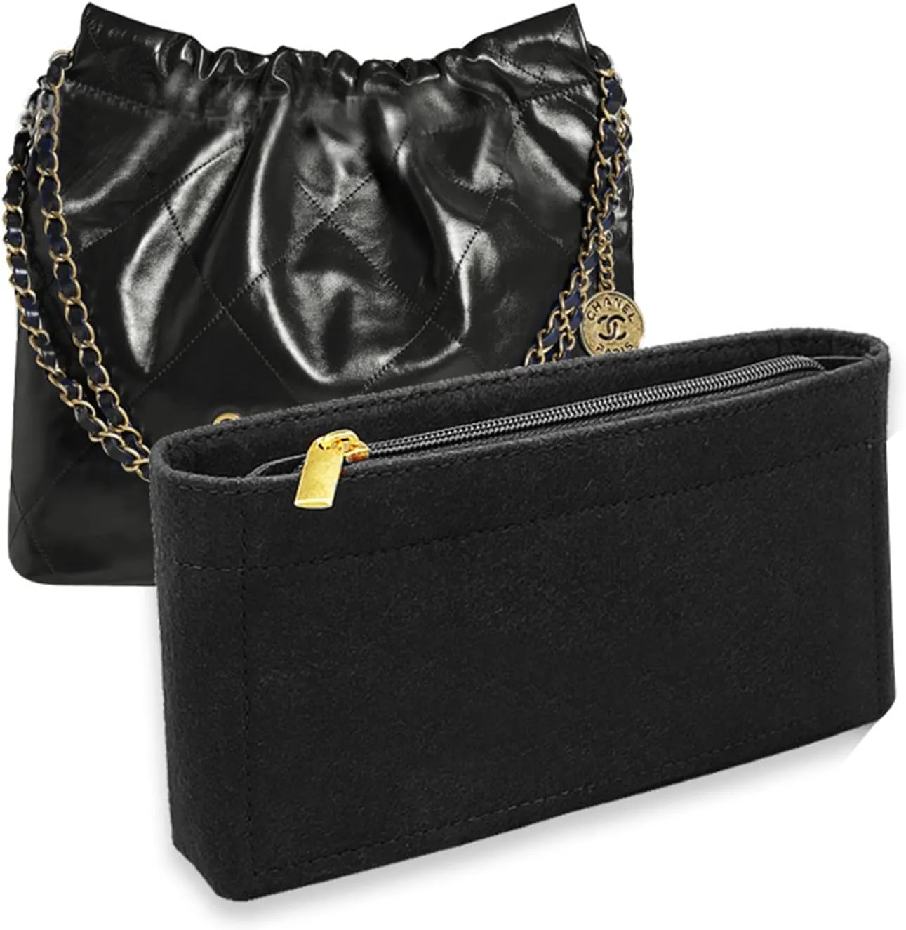 Purse Organizer Insert for Chanel bag organizer insert reissue Large bag organizer 2001black- L