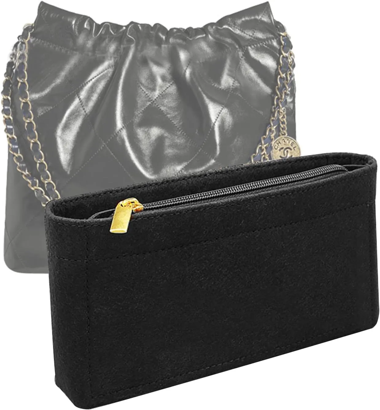 Purse Organizer Insert for Chanel bag organizer insert reissue Large bag organizer 2001black- L