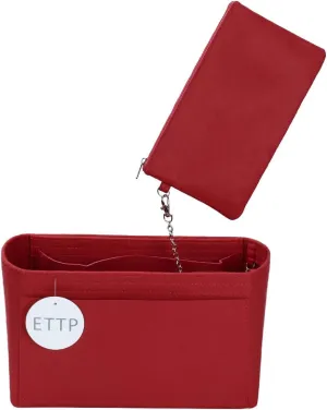 Purse Organizer Insert For Handbags, Tote Bag Organizer Insert, Handbag Organizer For Tote & Handbags, Compatible with Neverful Speedy and More (Small,Red)