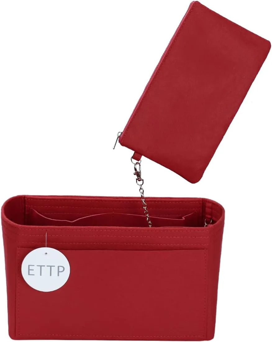 Purse Organizer Insert For Handbags, Tote Bag Organizer Insert, Handbag Organizer For Tote & Handbags, Compatible with Neverful Speedy and More (Small,Red)