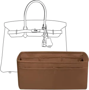 Purse Organizer Insert for Hermes birkin 35 Bags,Gold,Luxury Bags Storage with Silk, Lightweight Shaper for Daily Use, Pockets Large Capacity.