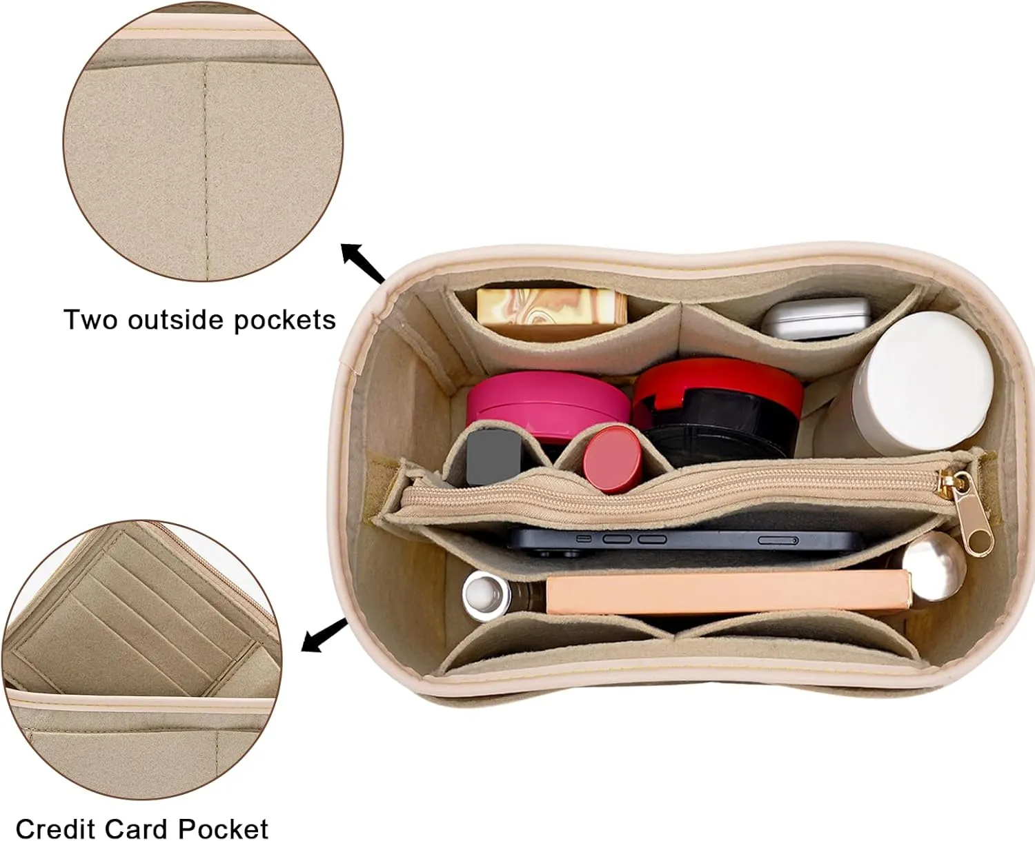 Purse Organizer Insert for Longchamp Le Pliage,City,Nevefull and Speedy Tote Bag and More