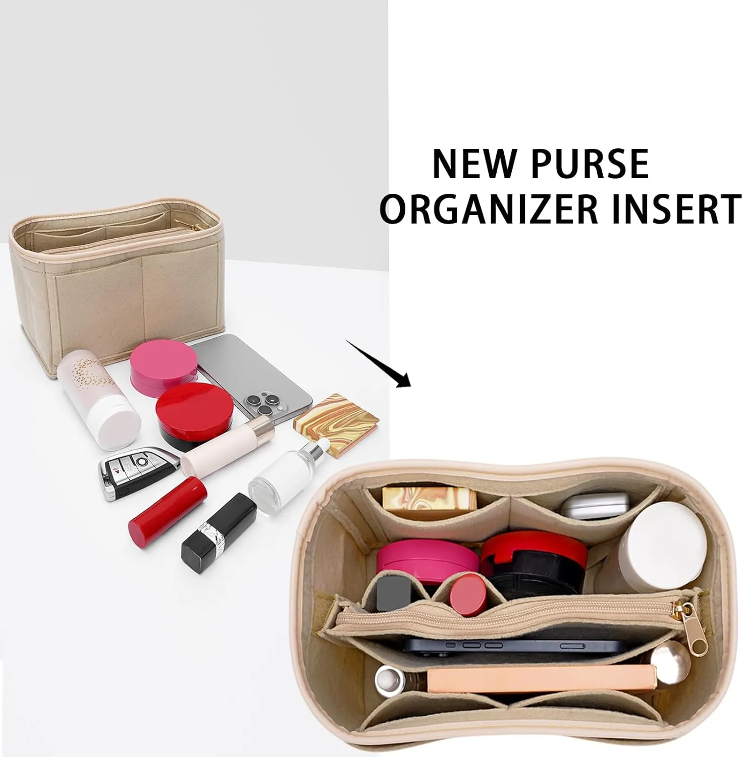 Purse Organizer Insert for Longchamp Le Pliage,City,Nevefull and Speedy Tote Bag and More