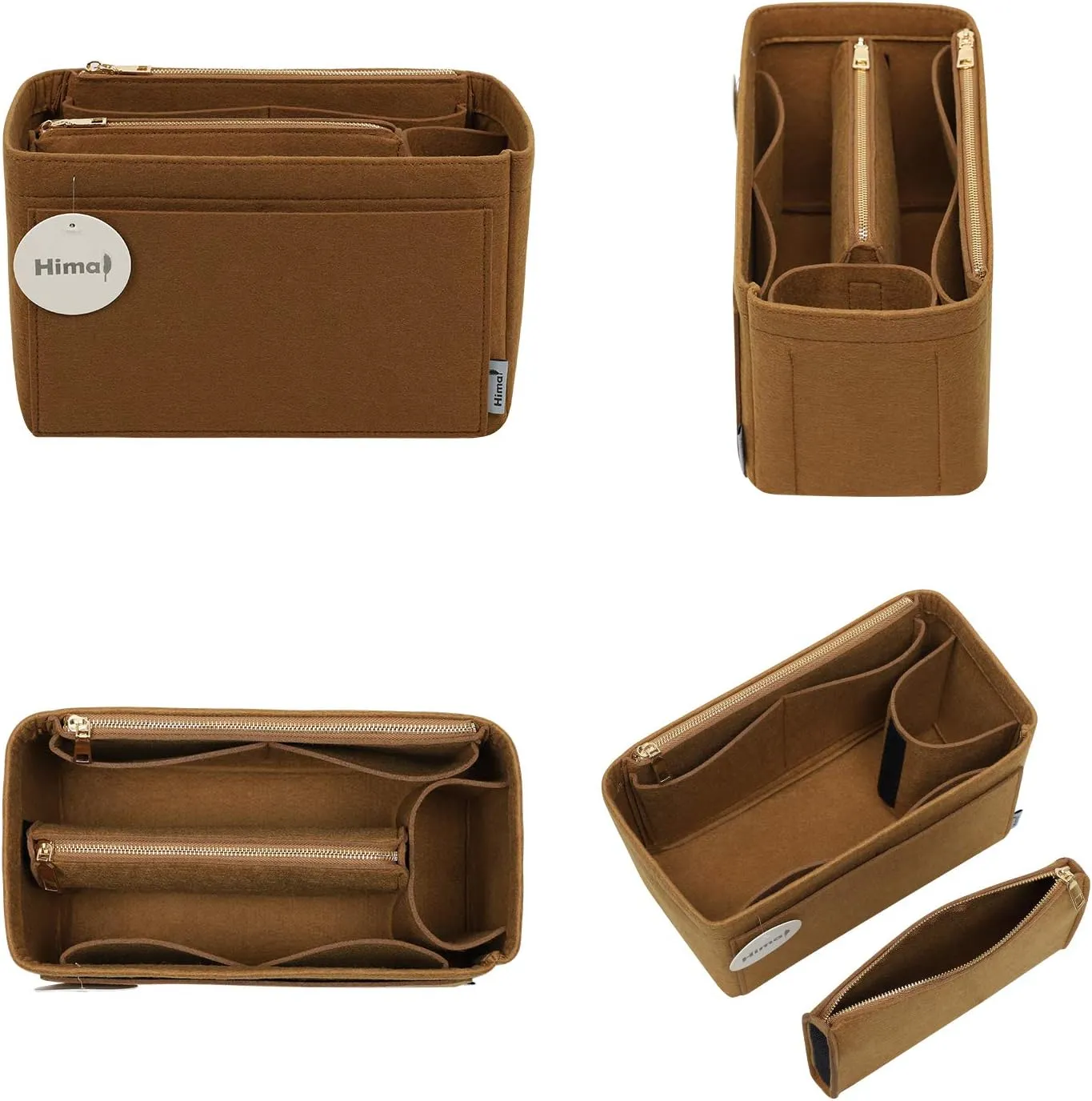 Purse Organizer Insert, Handbag Organizer, Bag in Bag Organizer, Perfect for Speedy Neverfull and More, 5 Sizes (Slender Large, Lighting Coffee)