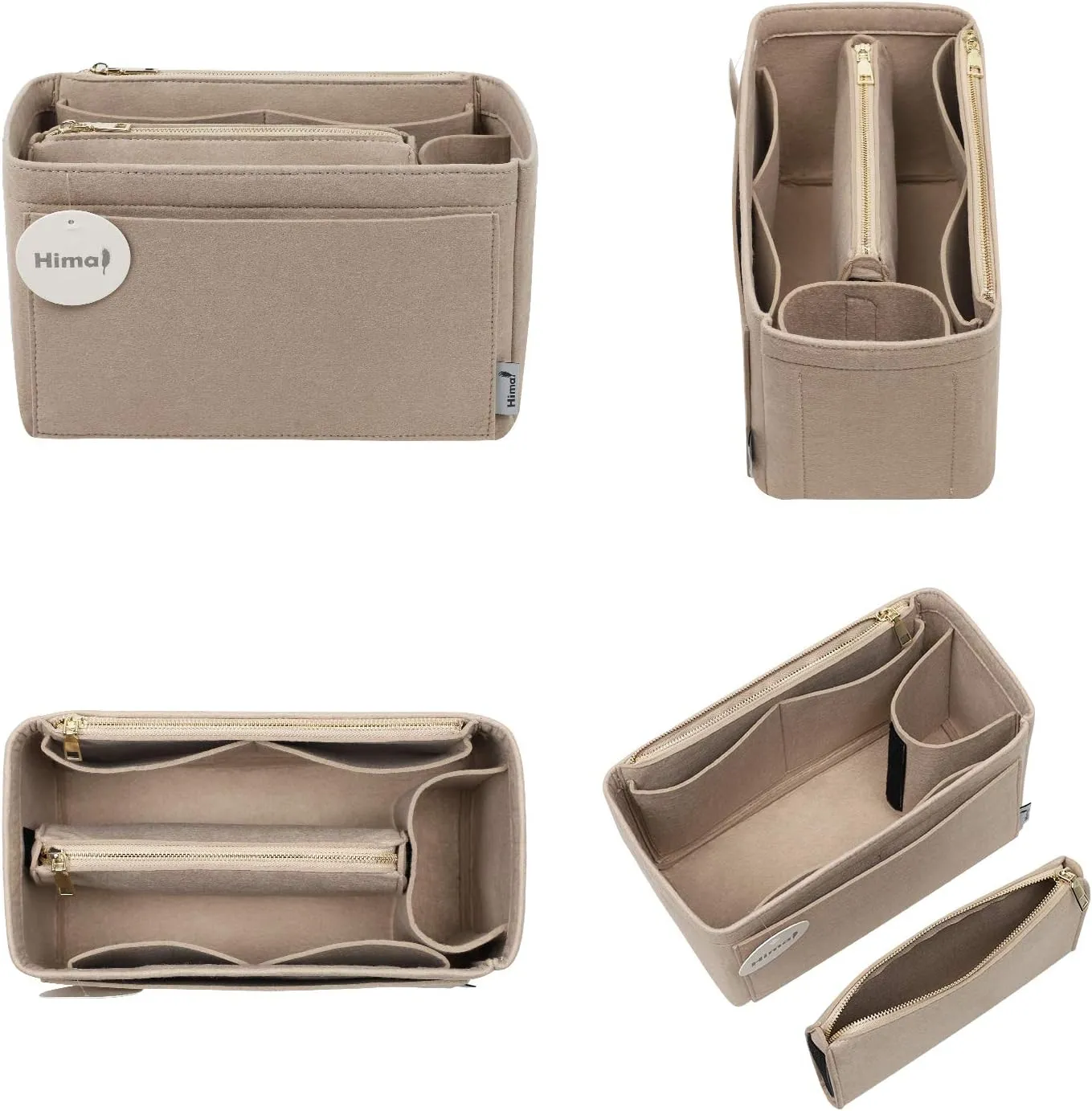 Purse Organizer Insert, Handbag Organizer, Bag in Bag Organizer, Perfect for Speedy Neverfull and More, 5 Sizes (X-Large, Beige)