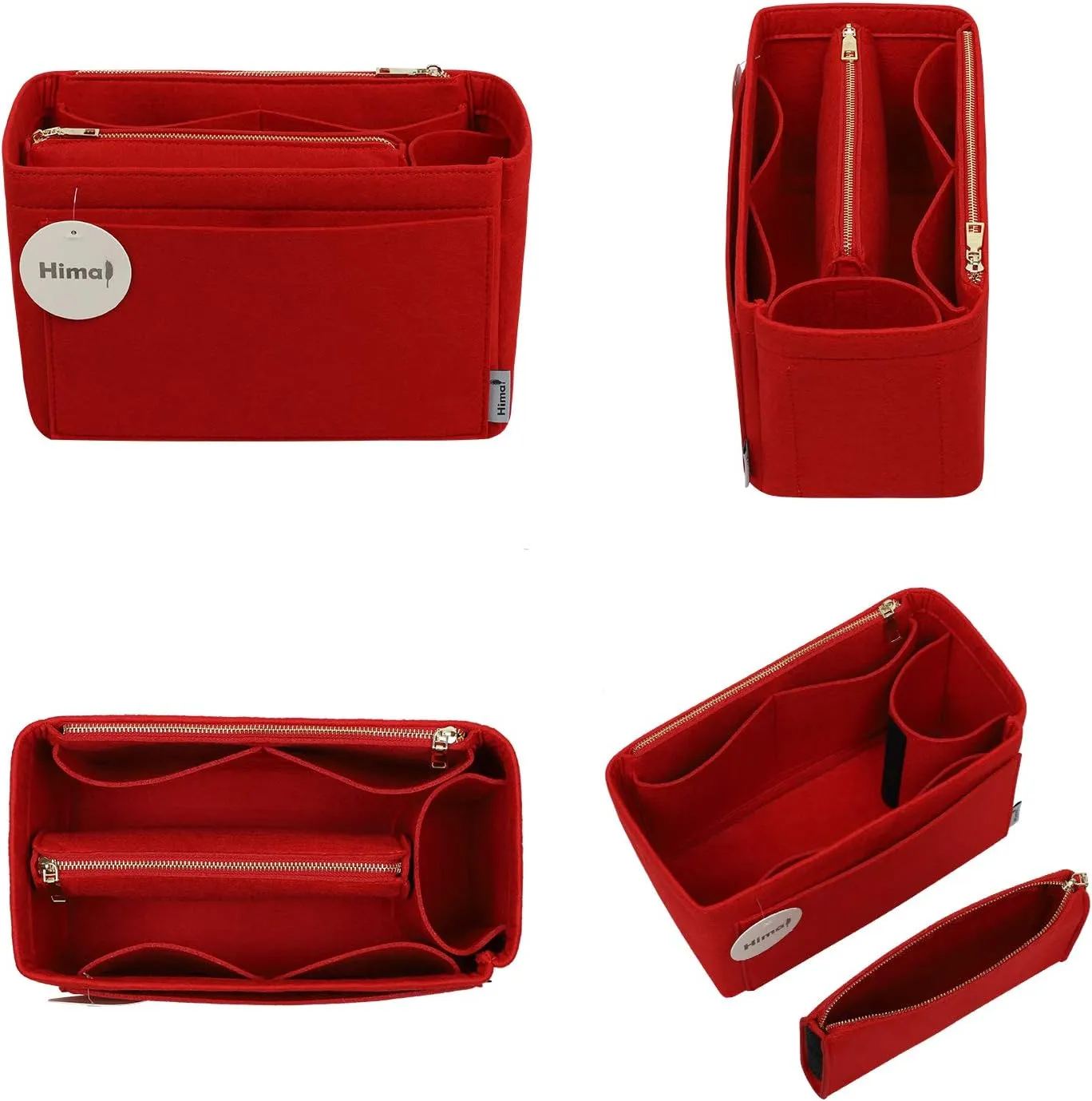 Purse Organizer Insert, Handbag Organizer, Bag in Bag Organizer, Perfect for Speedy Neverfull and More, 5 Sizes (X-Large, Red)