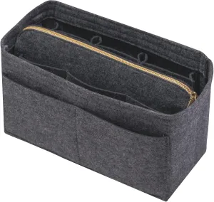 Purse Organizer Insert with Zipper Felt Bag Organizer Handbag Organizer Insert Bag in Grey Large
