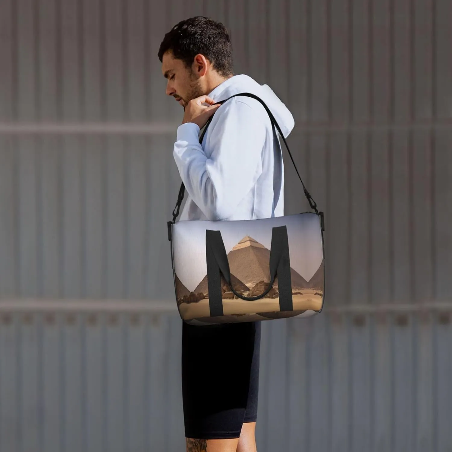 Pyramids Of Egypt Travel Duffel Bag Carry On Tote Bags For Men,Weekender Overnight Bag,Sports Tote Gym Bag