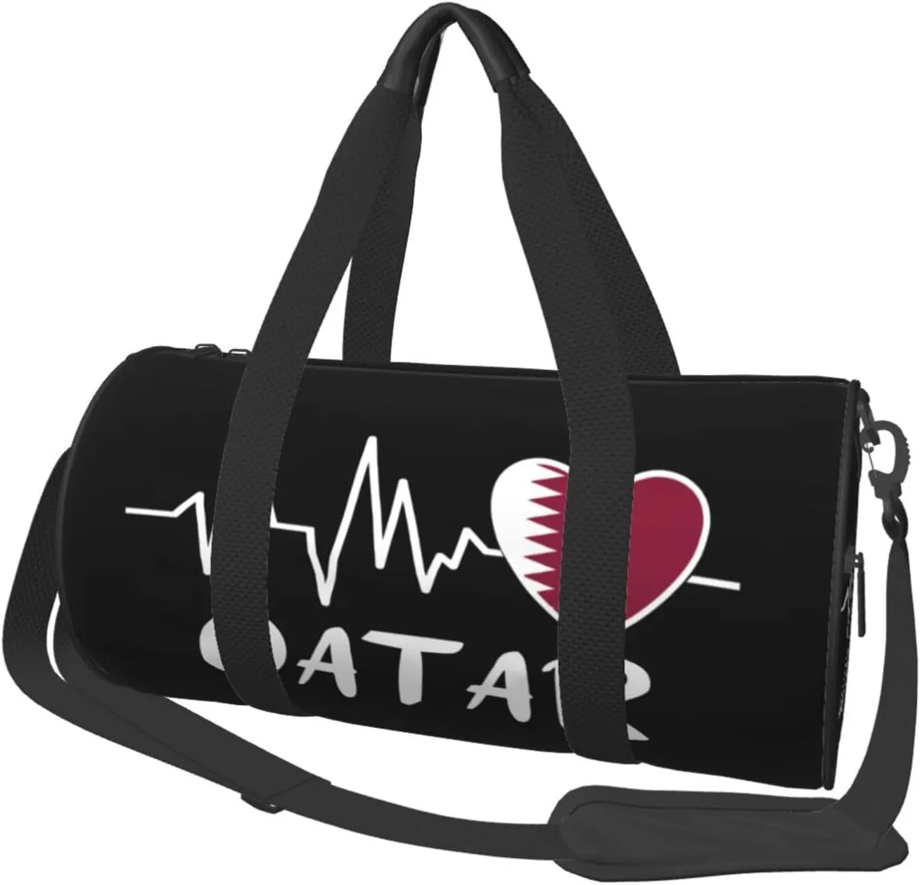 Qatar Heartbeat Duffel Bag Gym Bag Travel Sports Tote Large Foldable Beach Swim Yoga3