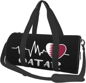 Qatar Heartbeat Duffel Bag Gym Bag Travel Sports Tote Large Foldable Beach Swim Yoga3