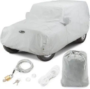 Quadratec Softbond 3-Layer Car Cover - Fits Jeep Wrangler JKU & JLU 2007-2023 - Jeep Cover Jeep Wrangler Cover Jeep Wrangler Rain Cover Jeep Rain Cover 4 Door - Includes Storage Bag - Quick-Dry Fabric
