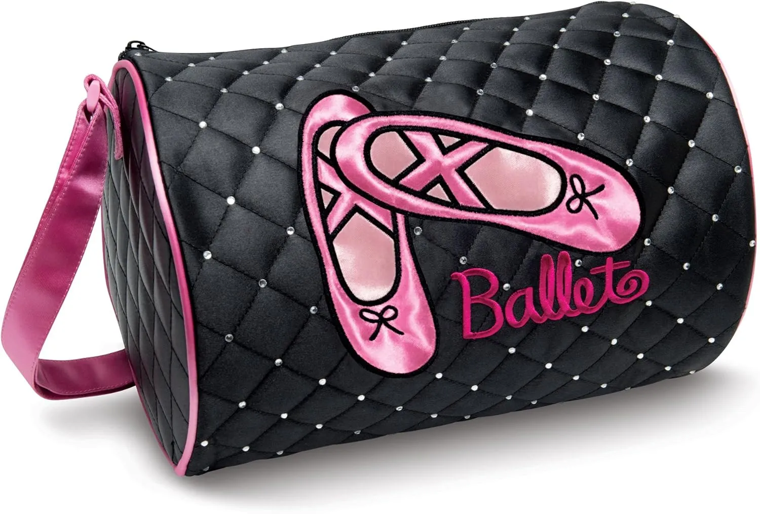 Quilted Rhinestone Ballet Duffel Bag by Danshuz