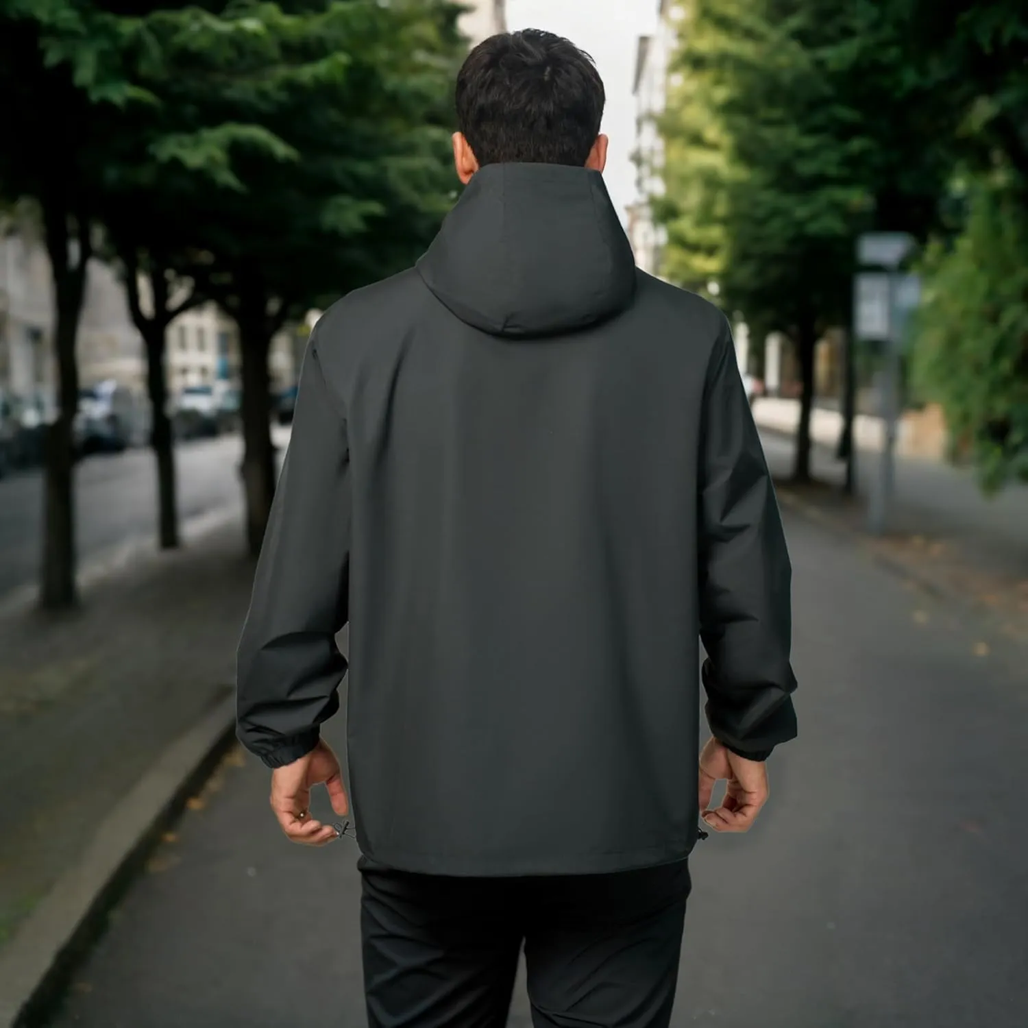 Rain Jacket Men Waterproof Windbreaker Lightweight Hooded Casual Coat for Daily Hiking Cycling Coat