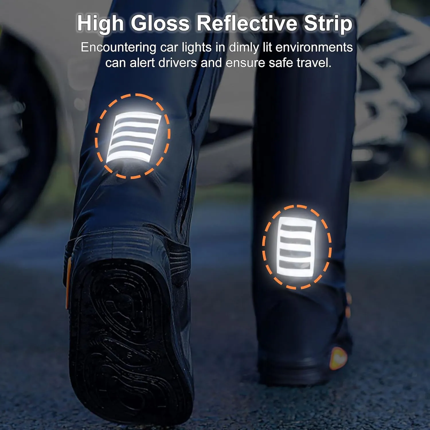 Rain Shoe Covers Waterproof Rain Boot Shoe Cover for Men and Women (Black, M)