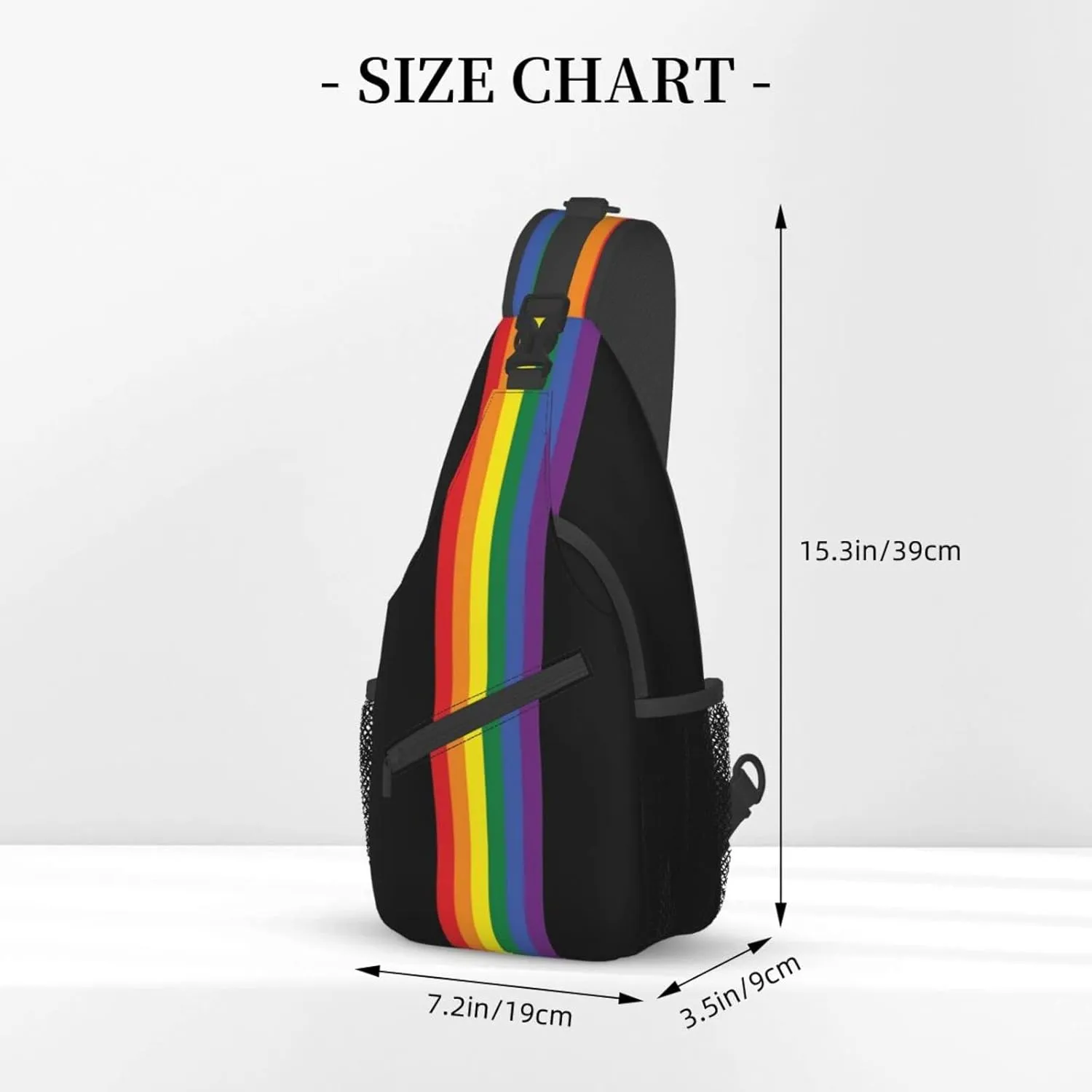 Rainbow LGBT Pride Sling Backpack, Multipurpose Lgbt Crossbody Shoulder Bag Travel Hiking Daypack for Men Women