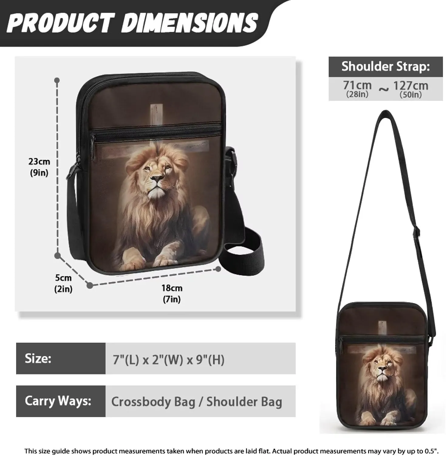 Rchsmod Small Messenger Bag for Men Women Crossbody Shoulder Bag Sling Bag Cell Phone Purse Travel Bag with Adjustable Strap