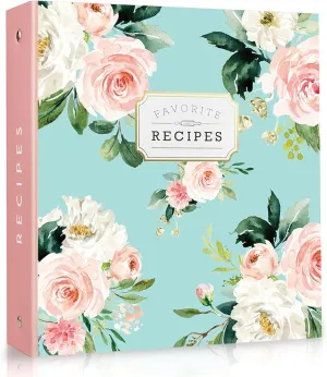 Recipe Binder 3 Ring Organizer Blank Recipe Book 8.5x11 Full-Page with Clear Protective Sleeves, Dividers, Plastic Page Protectors Recipe Book to Write in Your own Recipes