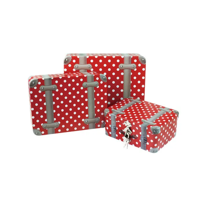Rectangular Solid Lid Stackable Storage Tin with Lock - Set of 3