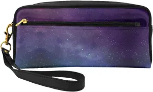 Reusable Cosmetic Makeup Bag â€“ Travel Toiletry Organizer, Full Design Universe with Stars and Galaxy Interstellar Print Leather Pouch for Women