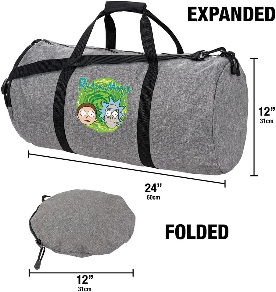 Rick and Morty Rick and Morty Heads Lightweight Duffel Bag for Sports and Gym Packable for Travel