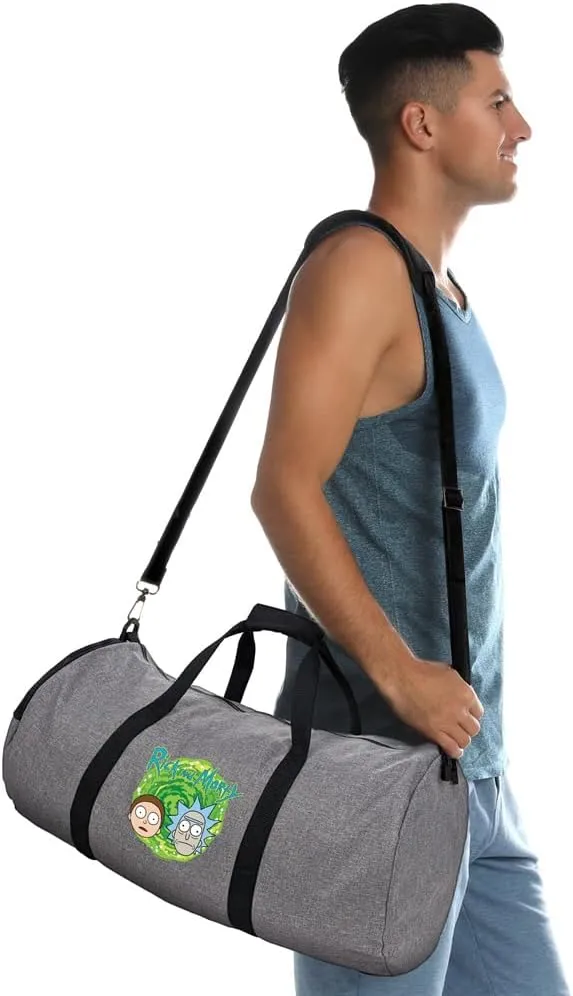 Rick and Morty Rick and Morty Heads Lightweight Duffel Bag for Sports and Gym Packable for Travel