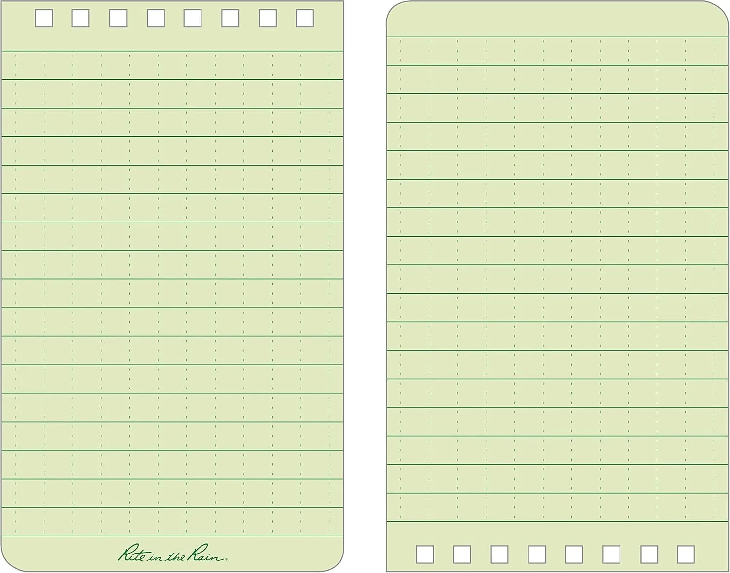 Rite in the Rain Weatherproof 3" x 5" Top-Spiral Notebook Kit: Tan CORDURA Fabric Cover, 3" x 5" Green Notebook, and an Weatherproof Pen (No. 935-KIT), Green / Tan