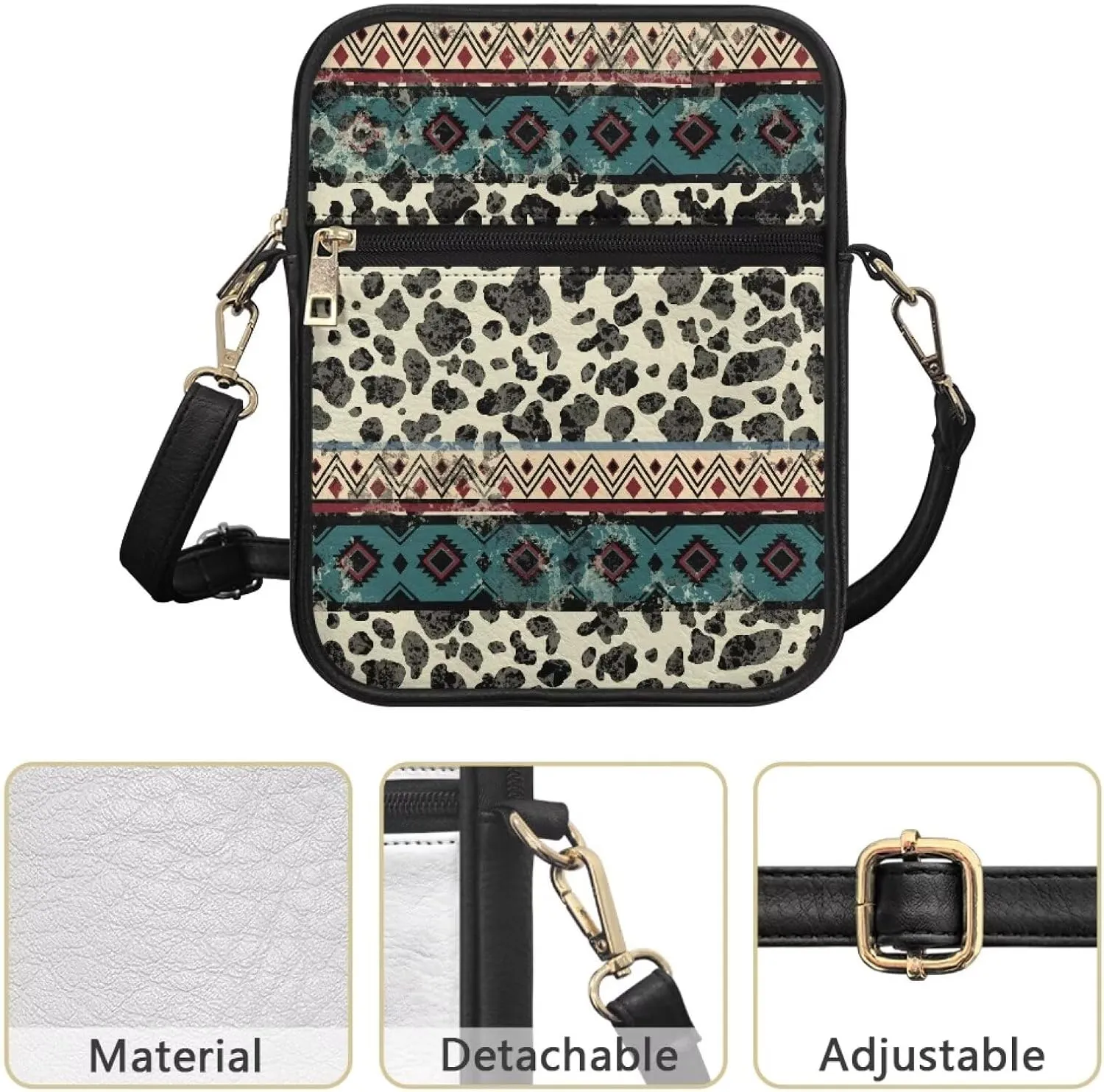 Rnyleeg Messenger Bag for Women Men Small Sling Bag for Work Travel Hiking Portable Leather Satchel Bag with Card Slots