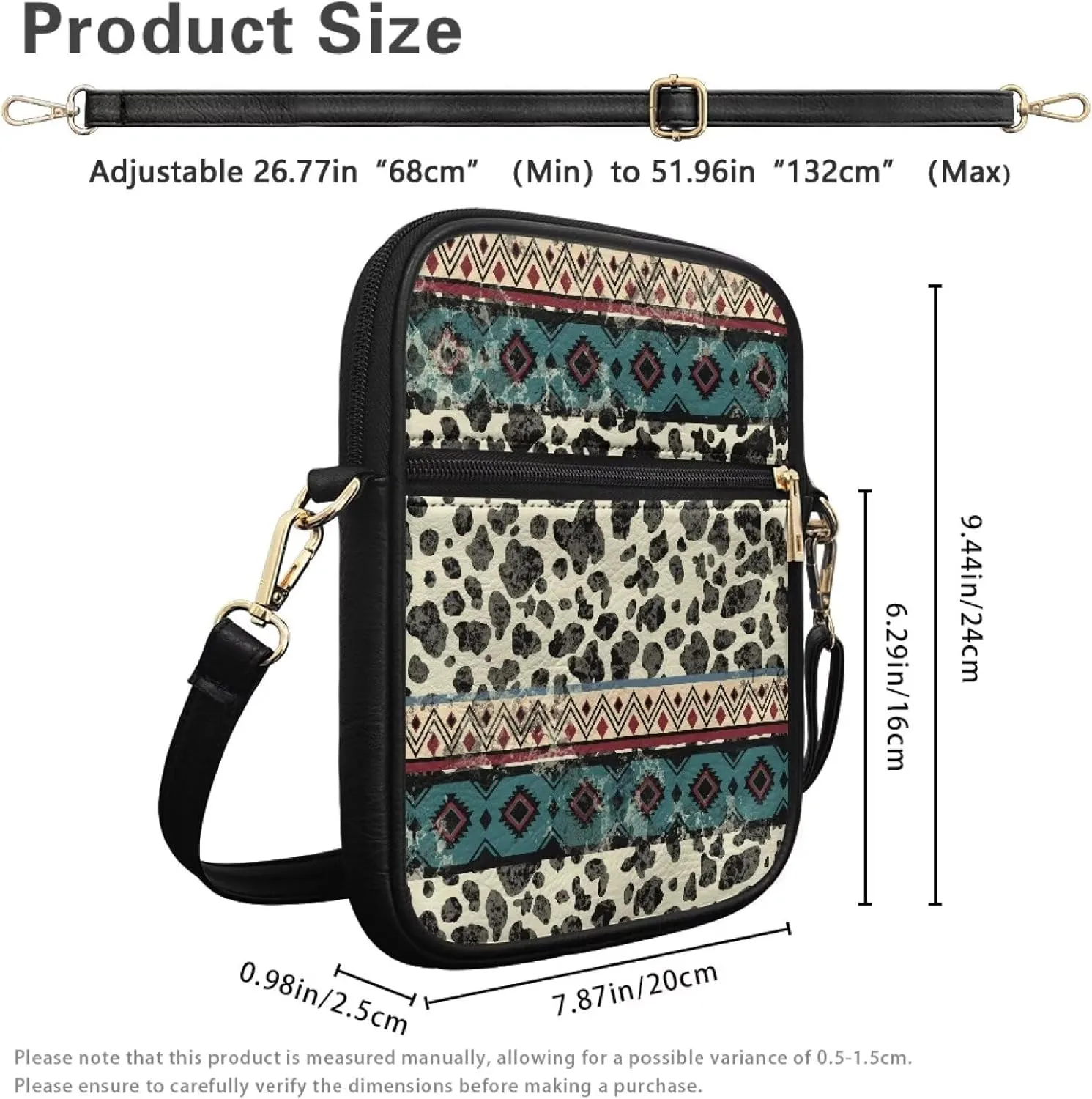Rnyleeg Messenger Bag for Women Men Small Sling Bag for Work Travel Hiking Portable Leather Satchel Bag with Card Slots