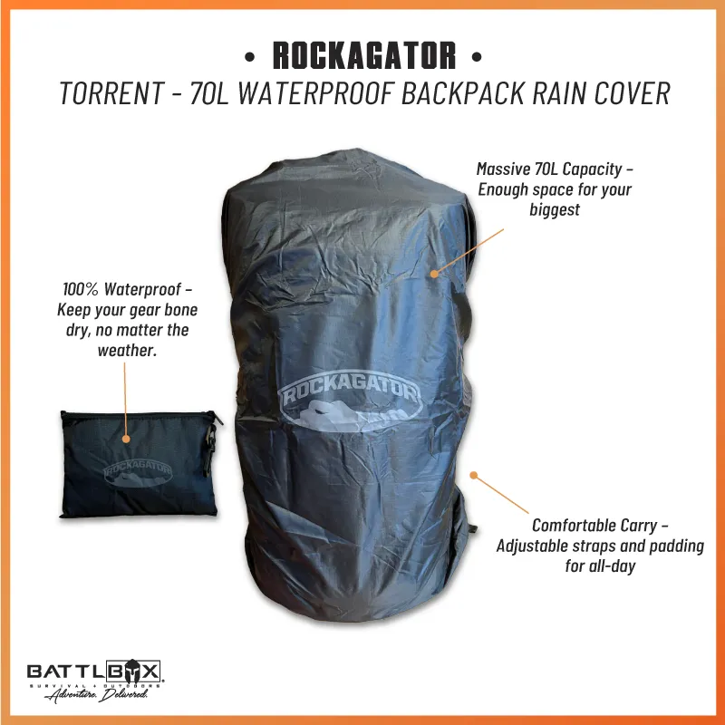 Rockagator TORRENT - 70 Liter Waterproof Backpack Rain Cover